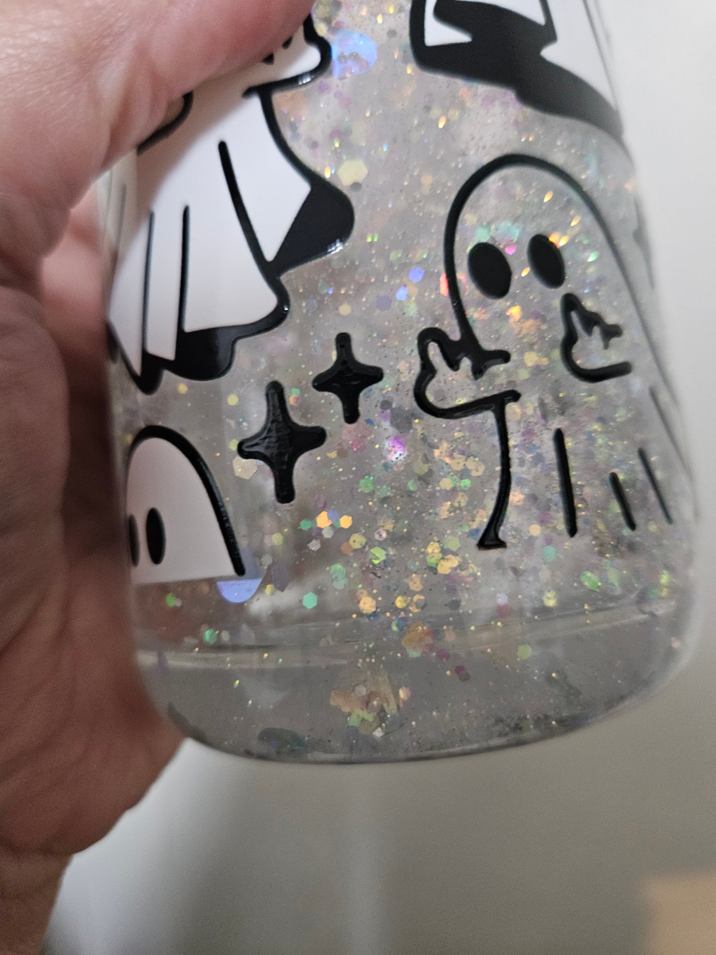 Middle finger funny ghost snowglobe glass