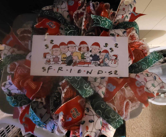 Friends peanuts inspired Christmas wreath